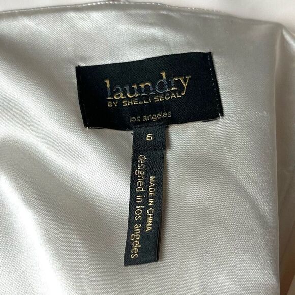 Laundry by Shelli Segal One Shoulder Ruffle Dress Size 6 High Split - Picture 4 of 5